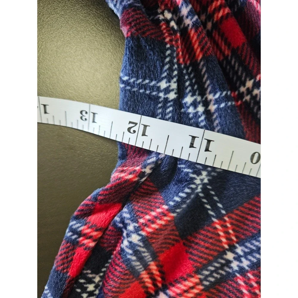 Nautica Pajama Set M Plaid Navy Red Stretch Sleepwear NWT Cozy Holiday‎